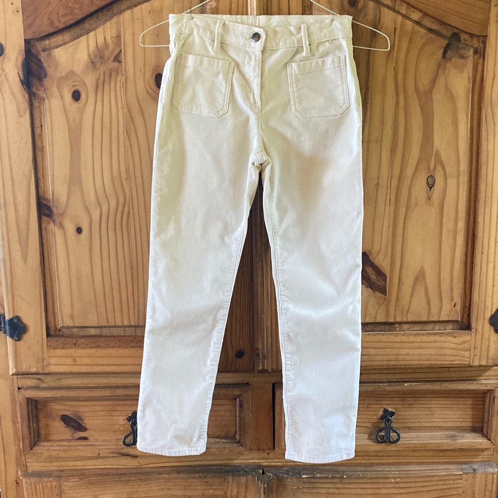 Girls J Crew Crewcuts creamy off white corduroy pants size 12